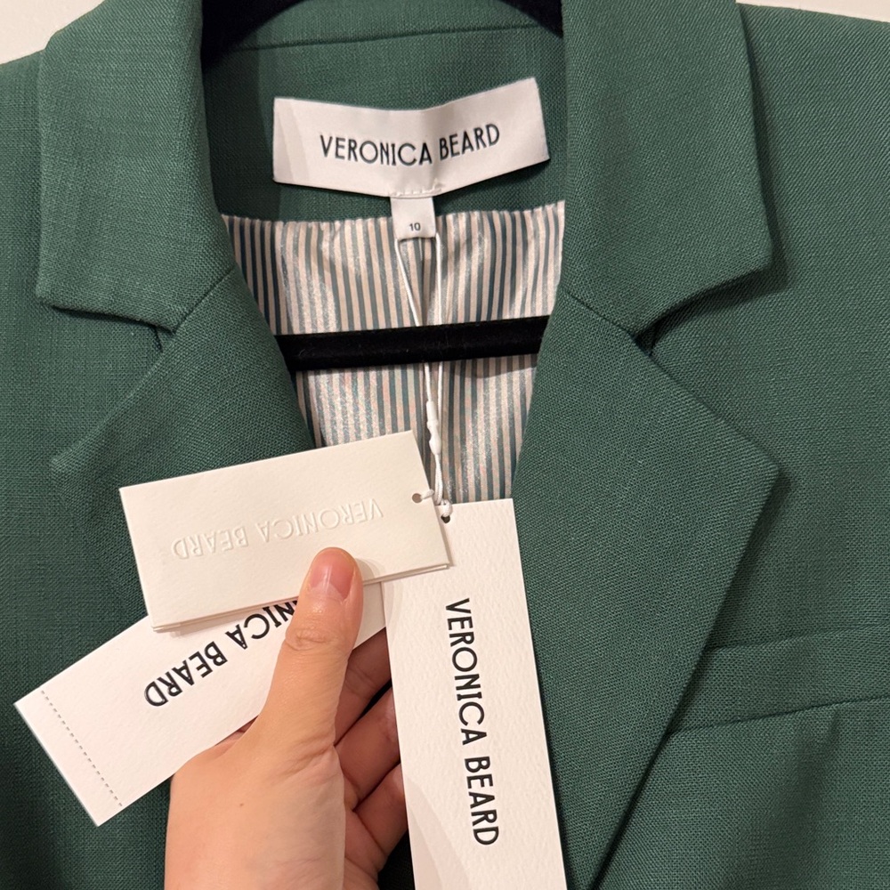 Veronica Beard Forest Green Double-Breasted Blazer nwt size 10